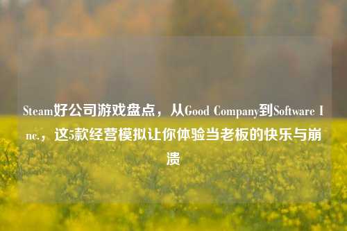 Steam好公司游戏盘点，从Good Company到Software Inc.，这5款经营模拟让你体验当老板的快乐与崩溃