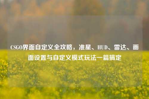 CSGO界面自定义全攻略，准星、HUD、雷达、画面设置与自定义模式玩法一篇搞定