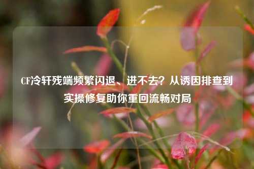 CF冷轩残端频繁闪退、进不去?从诱因排查到实操修复助你重回流畅对局