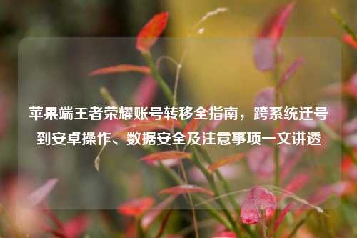 苹果端王者荣耀账号转移全指南，跨系统迁号到安卓操作、数据安全及注意事项一文讲透