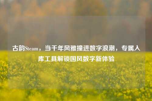 古韵Steam,当千年风雅撞进数字浪潮,专属入库工具解锁国风数字新体验