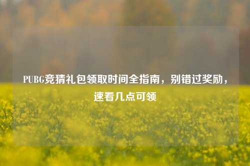 PUBG竞猜礼包领取时间全指南,别错过奖励,速看几点可领