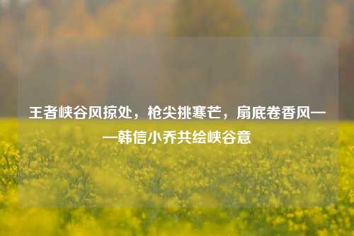 王者峡谷风掠处，枪尖挑寒芒，扇底卷香风——韩信小乔共绘峡谷意