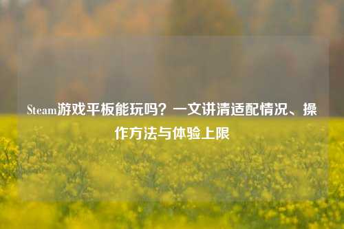 Steam游戏平板能玩吗?一文讲清适配情况、操作方法与体验上限